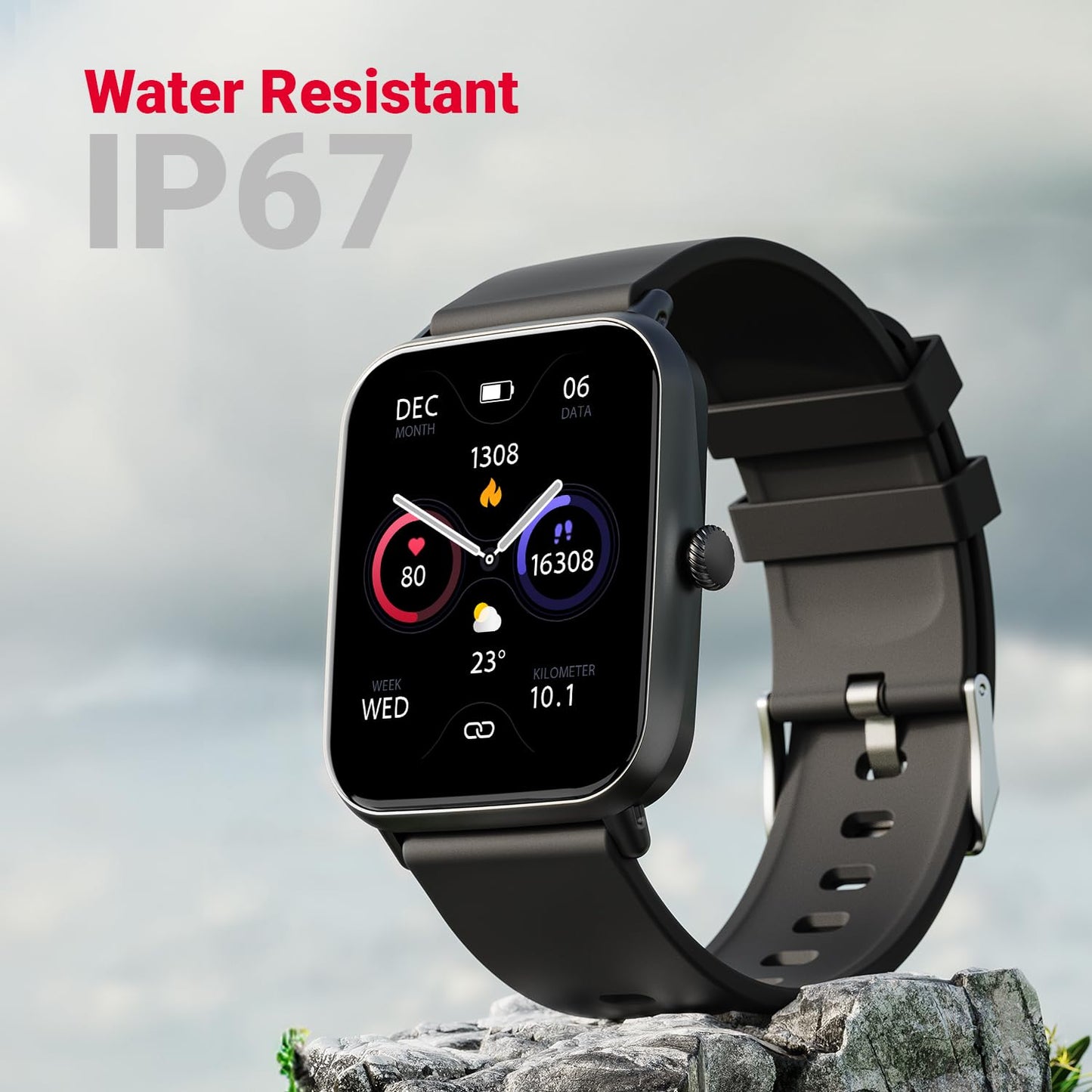 Fire-Boltt Ninja Call Pro Plus Smart Watch 1.83” HD Display, Bluetooth Calling, AI Voice Assistant, 100 Sports Modes, IP67 Waterproof, SpO2 Monitor, Smart Watch for Man & Woman- Black